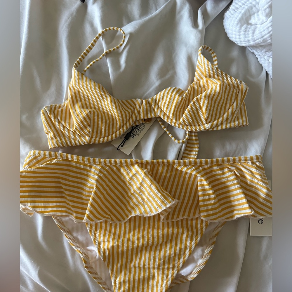 Montce Yellow Striped Bikini Set